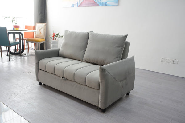 English Elm Affordable Velvet Pull-out Sleeper Sofa with Usb Port for Guest Rooms W1183P428441