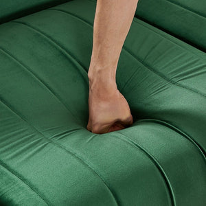 English Elm 61.8"modern Velvet Loveseat Glam Sofa Gold Trim Tapered Legs Curved Arms Jewel-toned Accent Green W1191S00143