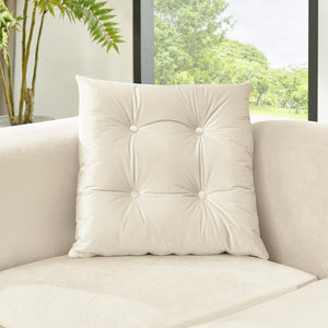 English Elm 3Pc Italian Velvet Living Room Sofa Set with Gold Metal Accents and Plush Cushions Beige W1191S00194