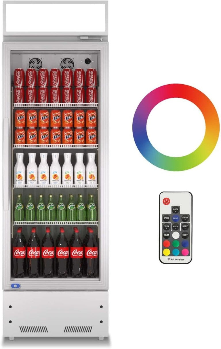 English Elm Commercial Beverage Merchandiser with LED Modes Glass Door and ETL Approval 10.9 Cu Ft W1192P222677