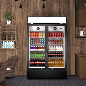 English Elm Commercial Two Door Reach in Cooler with LED Lighting Anti Fog Glass and ETL Rating W1192P222731