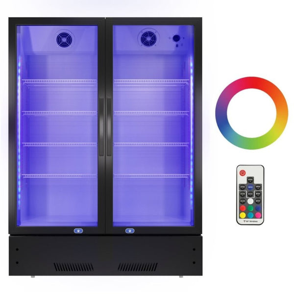 English Elm Commercial Upright Glass Door Beverage Cooler with LED Modes and ETL Approval 17 Cu Ft W1192P222766