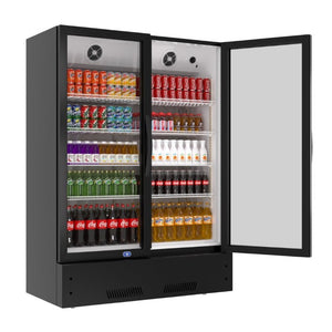 English Elm Commercial Upright Glass Door Beverage Cooler with LED Modes and ETL Approval 17 Cu Ft W1192P222766