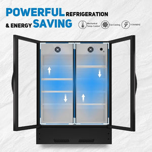 English Elm Commercial Upright Glass Door Beverage Cooler with LED Modes and ETL Approval 17 Cu Ft W1192P222766