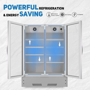 English Elm Commercial Upright Glass Door Beverage Cooler with LED Lighting for Retail Use W1192P222768