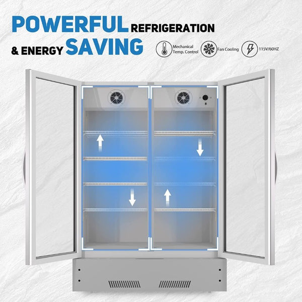 English Elm Commercial Upright Glass Door Beverage Cooler with LED Lighting for Retail Use W1192P222768