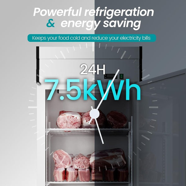 English Elm 27W Stainless Reach-In Commercial Freezer 23 Cu Ft Smart Digital Thermostat LED W1192P247951