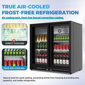 English Elm 7.4 Cu Ft Back Bar Cooler with Dual Low-E Sliding Glass Doors and LED Display W1192P248472