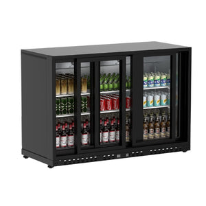 English Elm 11.4 Cu Ft Commercial Back Bar Cooler with Triple Glass Sliding Doors and LED Display W1192P248474