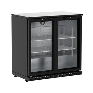 English Elm 7.4 Cu Ft Commercial Back Bar Cooler Dual Glass Doors Anti Fog LED Beverage Fridge W1192P248486