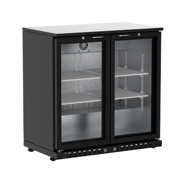English Elm 7.4 Cu Ft Commercial Back Bar Cooler Dual Glass Doors Anti Fog LED Beverage Fridge W1192P248486