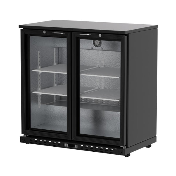 English Elm 7.4 Cu Ft Commercial Back Bar Cooler Dual Glass Doors Anti Fog LED Beverage Fridge W1192P248486