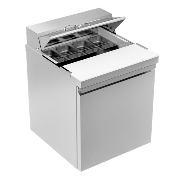 English Elm 27 Inch Stainless Steel Sandwich Prep Refrigerator Fan Cooled with Board and 8 Pans W1192P262166