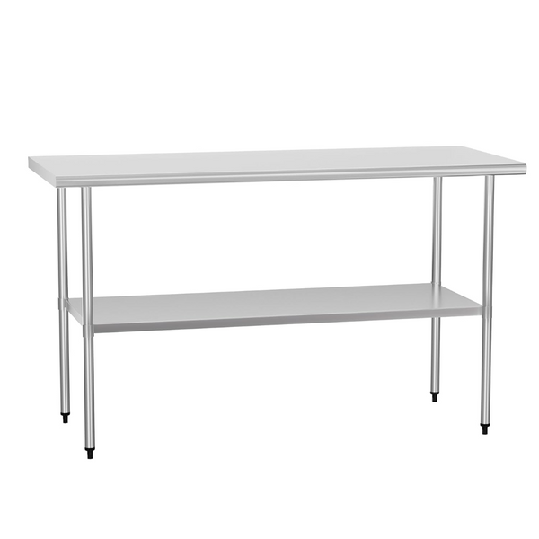 English Elm Stainless Steel Nsf Certified Prep Table with Adjustable Shelf for Commercial Use W1192P270102