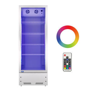 English Elm Commercial Reach in Beverage Cooler Upright Glass Door Fridge with LED Lighting 8 Cu Ft W1192P272533