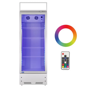 English Elm Refrigeration Single Glass Door Upright Beverage Merchandiser with LED Lighting 16.5 Cu Ft W1192P272541