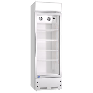English Elm Refrigeration Single Glass Door Upright Beverage Merchandiser with LED Lighting 16.5 Cu Ft W1192P272541