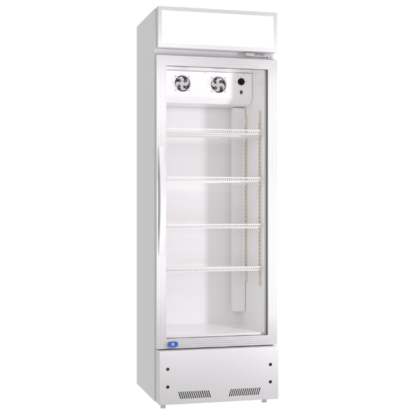 English Elm Refrigeration Single Glass Door Upright Beverage Merchandiser with LED Lighting 16.5 Cu Ft W1192P272541