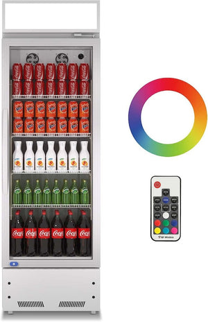 English Elm Refrigeration Single Glass Door Upright Beverage Merchandiser with LED Lighting 16.5 Cu Ft W1192P272541
