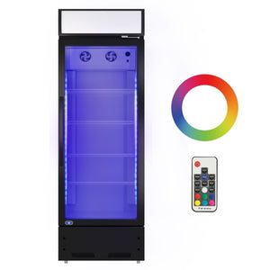 English Elm Commercial Glass Door Beverage Merchandiser with LED Lighting and Anti Fog Display W1192P272551