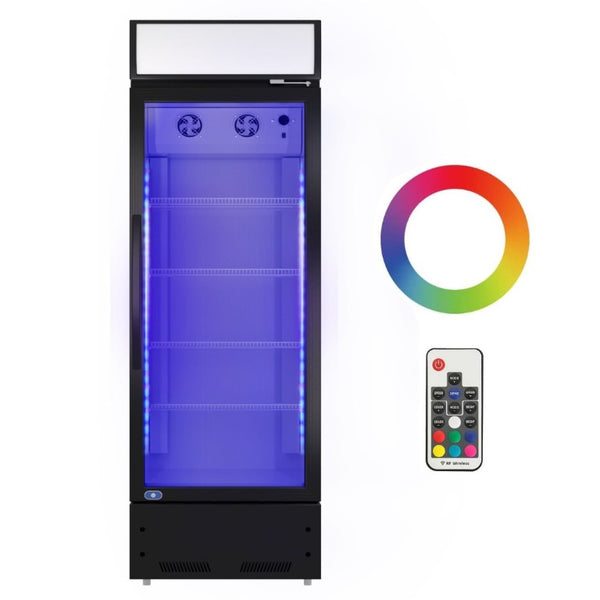 English Elm Commercial Glass Door Beverage Merchandiser with LED Lighting and Anti Fog Display W1192P272551