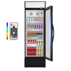 English Elm Commercial Glass Door Beverage Merchandiser with LED Lighting and Anti Fog Display W1192P272551