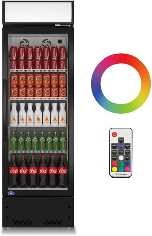 English Elm Commercial Glass Door Beverage Merchandiser with LED Lighting and Anti Fog Display W1192P272551