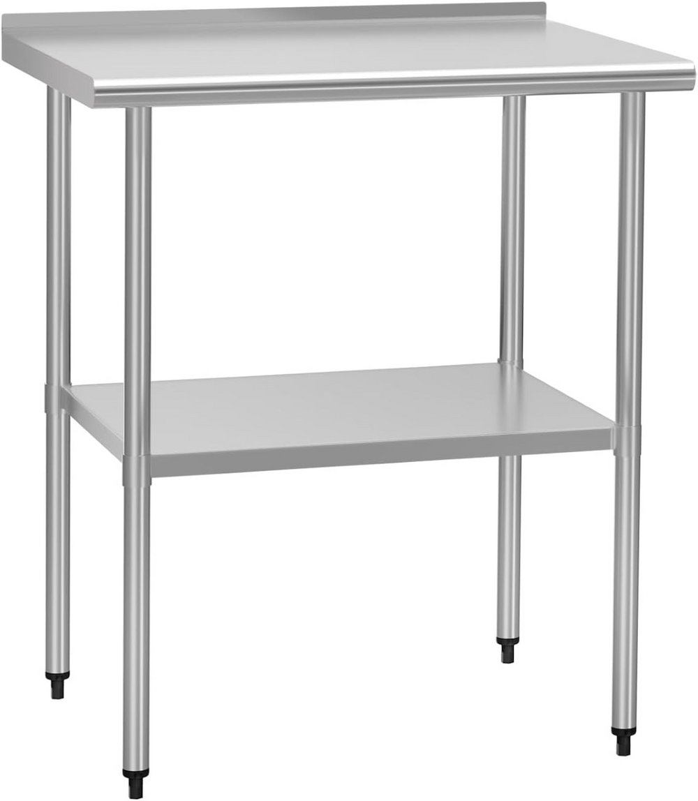 English Elm Stainless Steel Nsf Work Table with Adjustable Undershelf for Commercial Kitchen Use W1192P301144