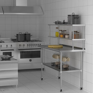 English Elm Double Tier Stainless Steel Overshelf Nsf Certified Heavy Duty Kitchen Prep Storage W1192P301315