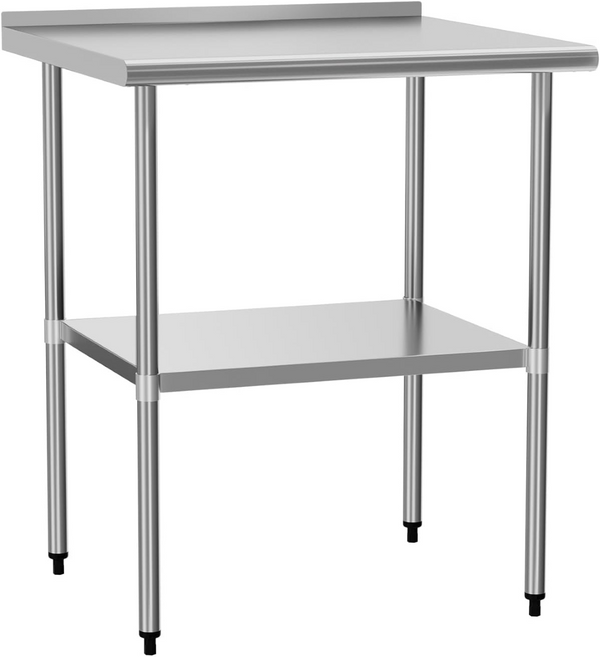 English Elm Stainless Steel Nsf Certified Prep Table with Adjustable Undershelf for Commercial Use W1192P301421