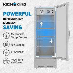 English Elm Commercial Upright Beverage Cooler with LED Display and Glass Swing Door 10.9 Cu Ft W1192P325013