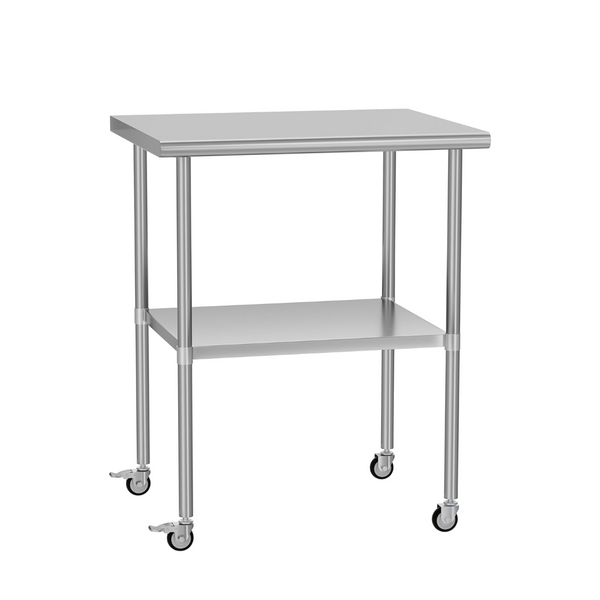 English Elm Stainless Steel Prep Table Nsf Certified Heavy Duty Adjustable Shelf with Casters W1192P326239
