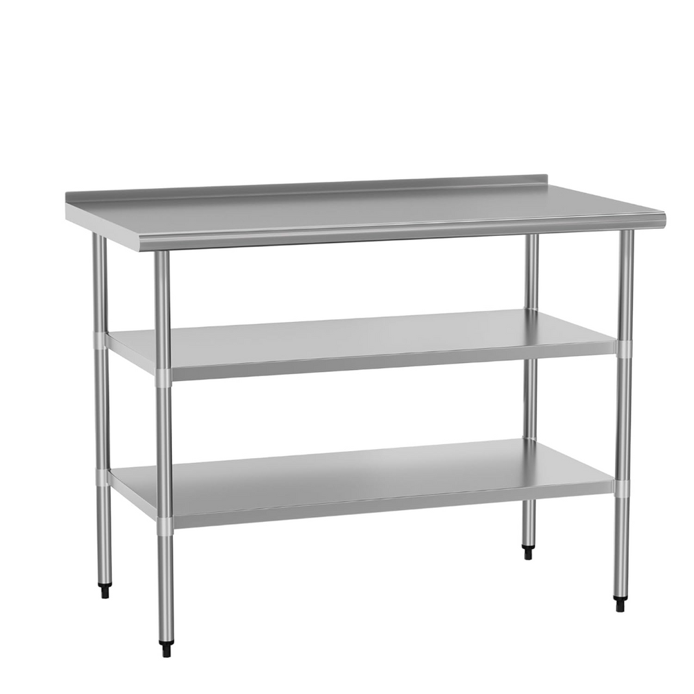 English Elm Stainless Steel Nsf Certified Prep Table with Adjustable Shelves for Kitchen or Garage W1192P341063