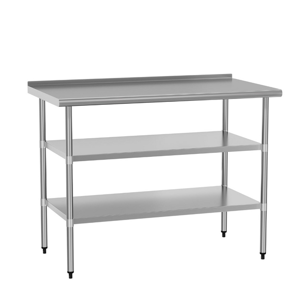English Elm Stainless Steel Nsf Certified Prep Table with Adjustable Shelves for Kitchen or Garage W1192P341063