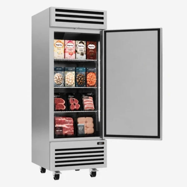English Elm 27W Stainless Steel Reach-In Commercial Freezer 23 Cu Ft with Smart Thermostat LED Shelves W1192P485781