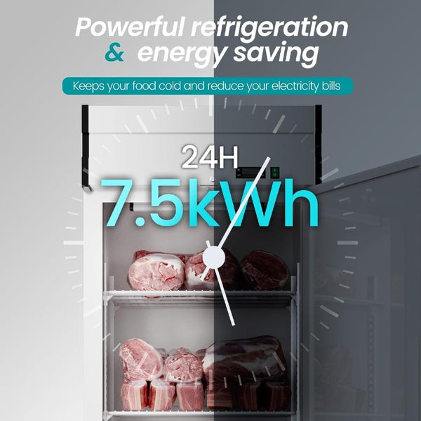 English Elm 29W Stainless Reach-In Freezer 23 Cu Ft Smart Thermostat LED Interior Three Shelves W1192P485791