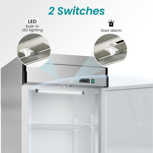 English Elm 29W Stainless Reach-In Freezer 23 Cu Ft Smart Thermostat LED Interior Three Shelves W1192P485791