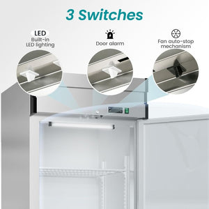 English Elm 29 Inch Stainless Steel Commercial Reach-In Refrigerator 23 Cu Ft Smart Cooling LED W1192P485794