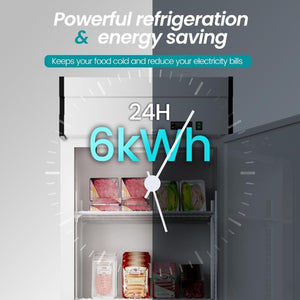 English Elm 29 Inch Stainless Steel Commercial Reach-In Refrigerator 23 Cu Ft Smart Cooling LED W1192P485794