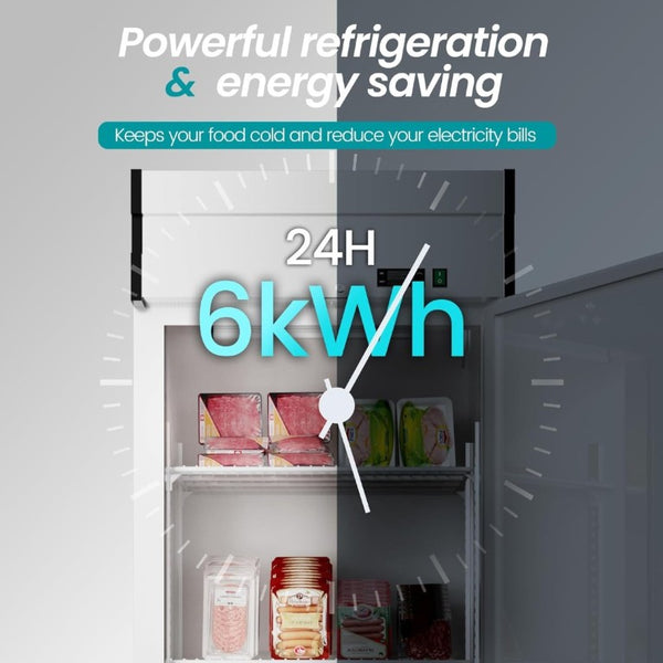 English Elm 29 Inch Stainless Steel Commercial Reach-In Refrigerator 23 Cu Ft Smart Cooling LED W1192P485794