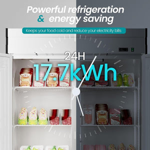 English Elm 54W Stainless Steel Reach-In Commercial Freezer 49 Cu Ft Dynamic Cooling Six Shelves W1192P485802