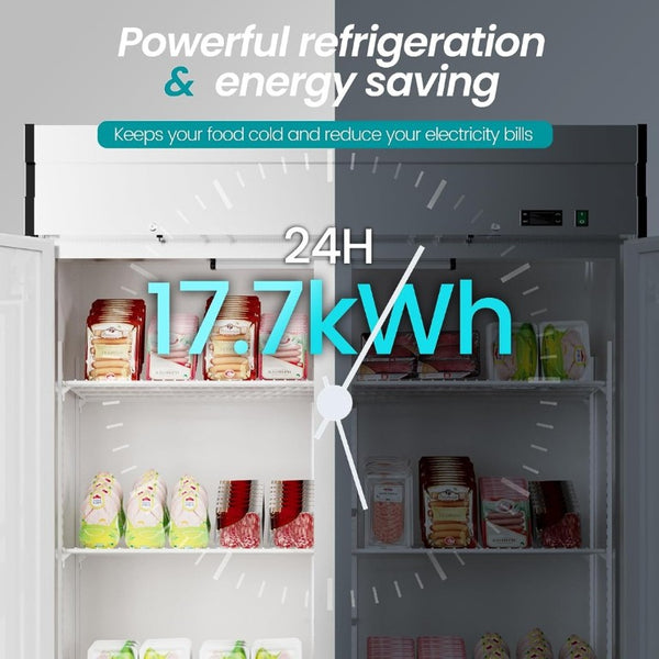 English Elm 54W Stainless Steel Reach-In Commercial Freezer 49 Cu Ft Dynamic Cooling Six Shelves W1192P485802