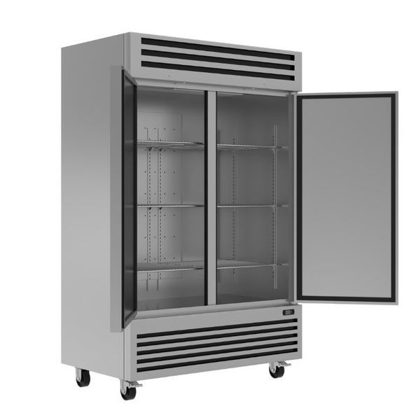 English Elm Two Door Stainless Reach in Refrigerator 49 Cu Ft Dynamic Cooling Six Shelves LED W1192P485805