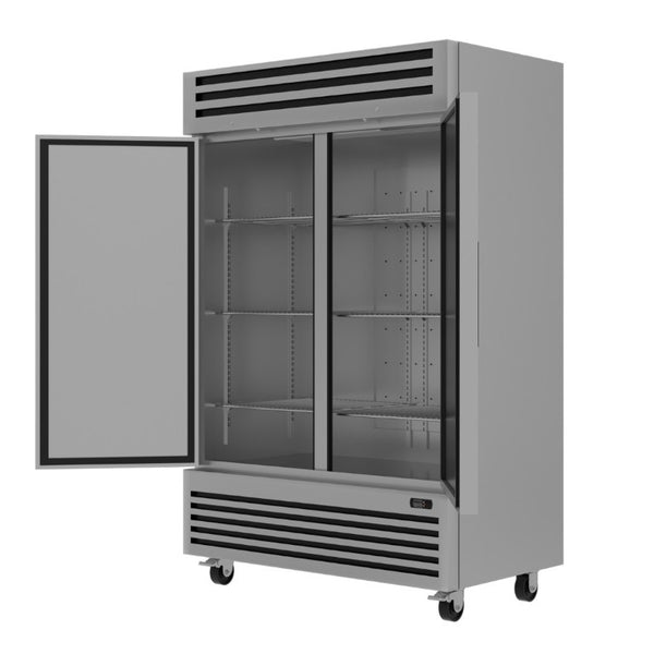 English Elm Two Door Stainless Reach in Refrigerator 49 Cu Ft Dynamic Cooling Six Shelves LED W1192P485805