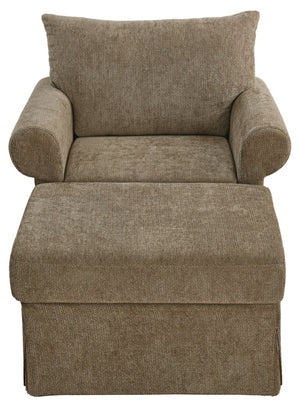 English Elm 37.5" Wide Chenille Armchair with Ottoman Plush Foam Seat for Bedroom Lounge W1193P486066