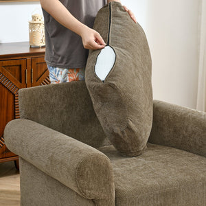 English Elm 37.5" Wide Chenille Armchair with Ottoman Plush Foam Seat for Bedroom Lounge W1193P486066