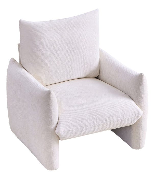 English Elm Modern Chenille Accent Chair Oversized Plush Armchair for Bedroom or Living Room Beige W1193P488049