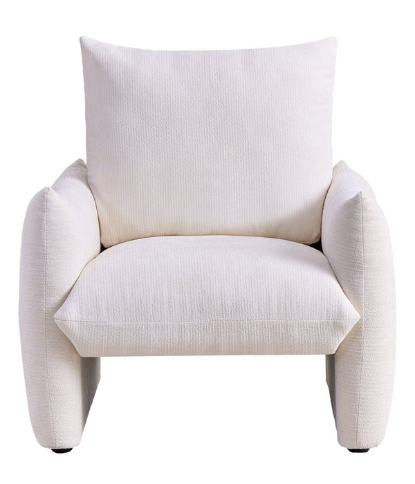 English Elm Modern Chenille Accent Chair Oversized Plush Armchair for Bedroom or Living Room Beige W1193P488049