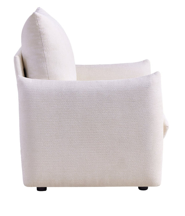 English Elm Modern Chenille Accent Chair Oversized Plush Armchair for Bedroom or Living Room Beige W1193P488049