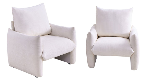 English Elm Modern Chenille Accent Chair Oversized Plush Armchair for Bedroom or Living Room Beige W1193P488049